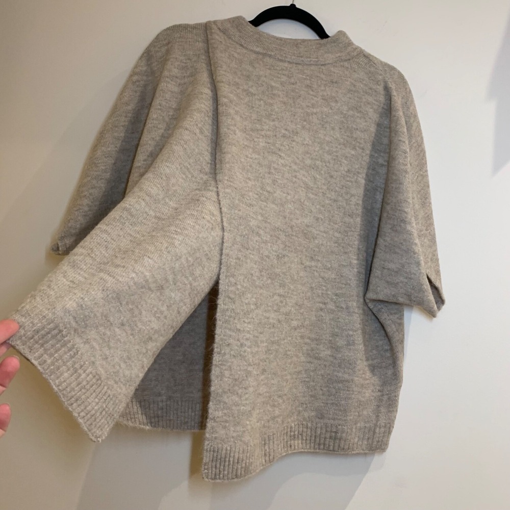 XCVI Knit Cape Sweater S Versatile Wrap Layer Neutral Minimalist Chic Capsule